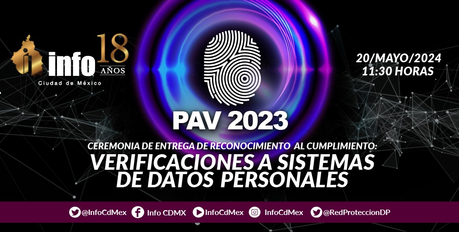 CEREMONIA ENTREGA DE RECONOCIMIENTO AL CUMPLIMIENTO: VERIFICACIONES A SISTEMAS DE DATOS PERSONALES.